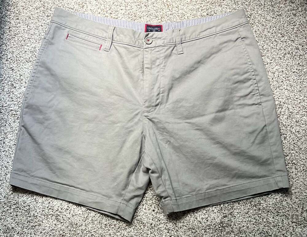 UNTUCKit 7" St. Vincent Shorts Men's W36 Gray Cotton Blend